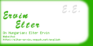 ervin elter business card